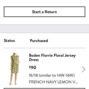 Boden Lemon Dress